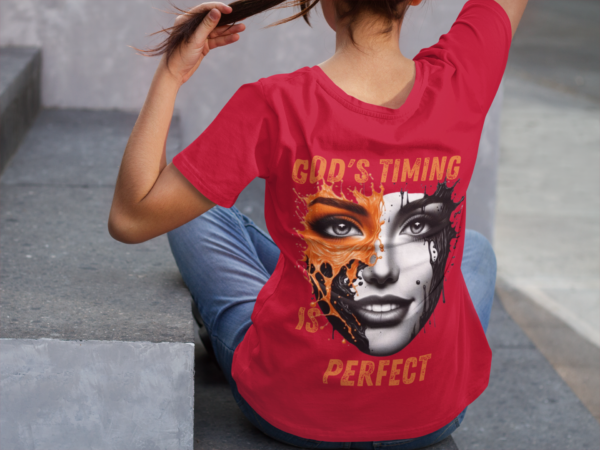 God's Timing is Perfect Ladies Tee - Image 5