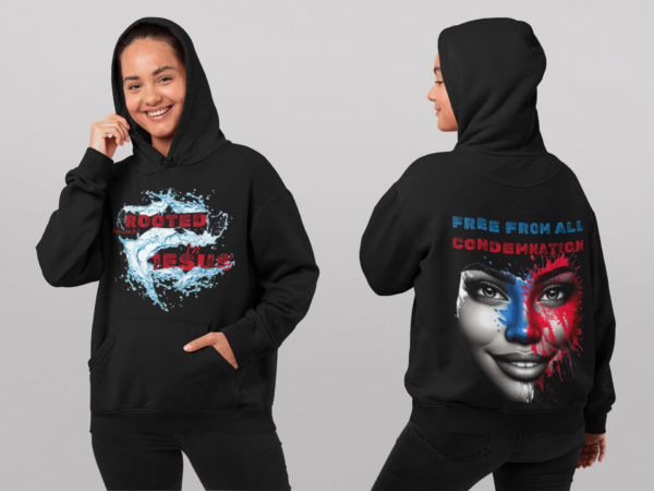 Graphic Hoodie - Rooted in Jesus - Romans 8:1